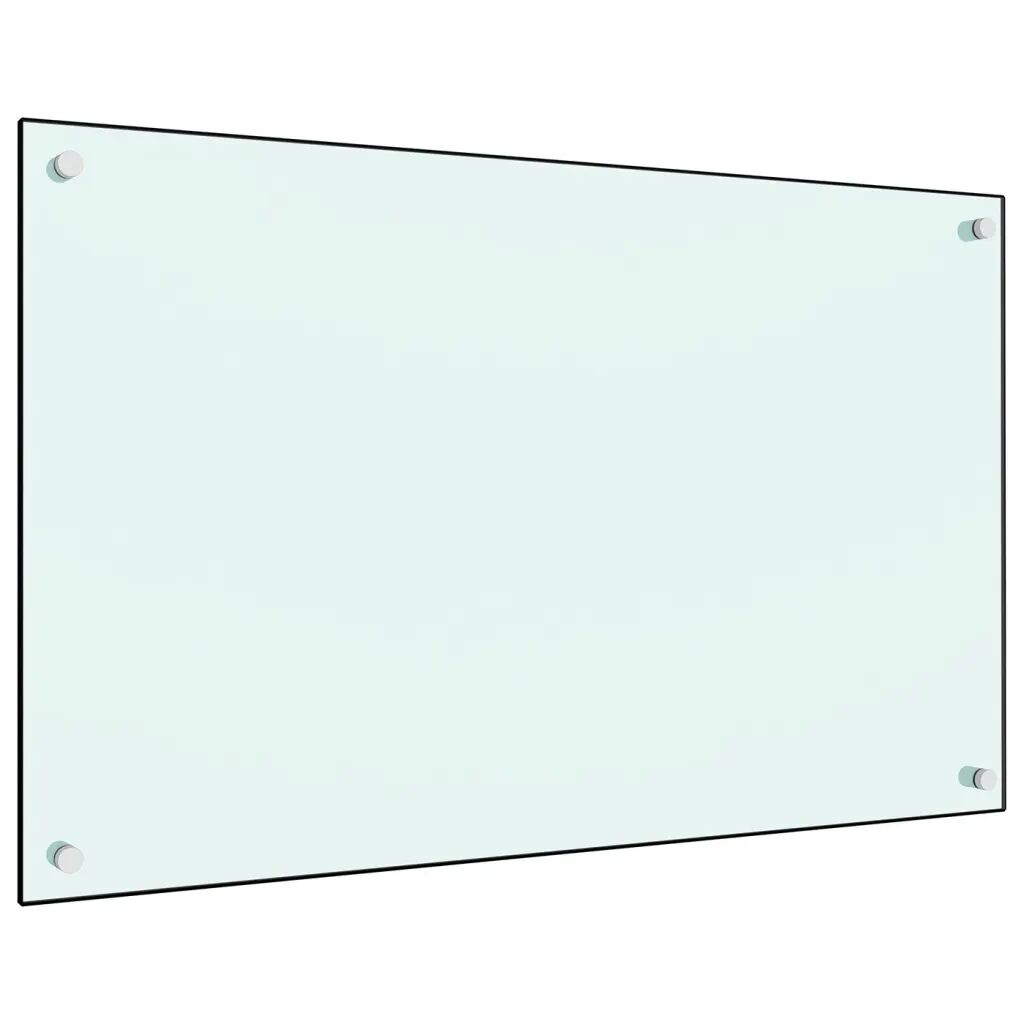 vidaXL Kjøkkenplate hvit 80x50 cm herdet glass