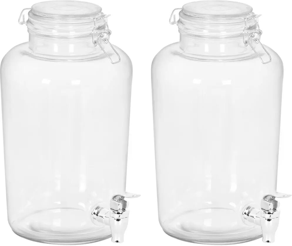 vidaXL Drikkedispensere 2 stk 4000 ml glass