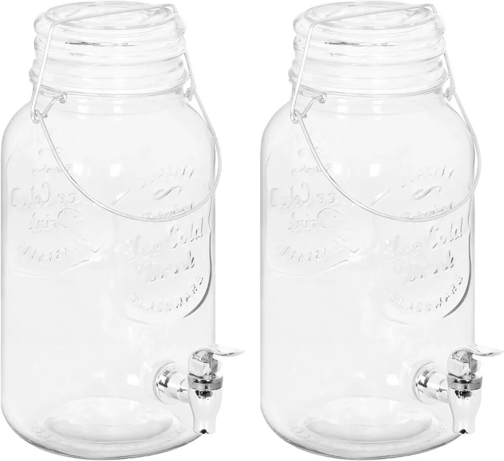 vidaXL Drikkedispensere 2 stk 3800 ml glass