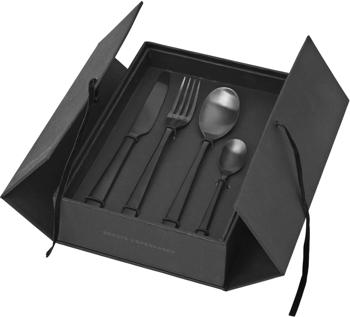 Broste Copenhagen Hune bestikk 16 deler titanium mat black