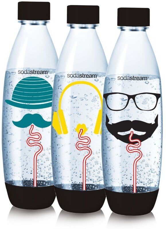 SODASTREAM ZESTAW butelek na wodę SodaStream FUSE Hipster Black 3x1L