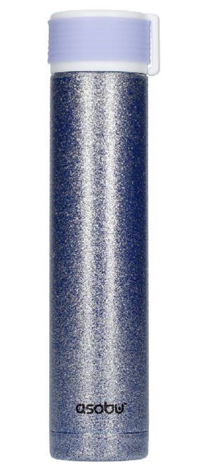 Asobu Skinny Mini Glitter - niebieska butelka termiczna 230 ml