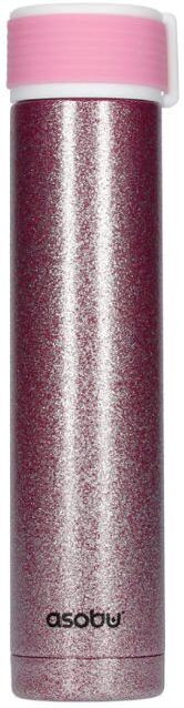 Asobu Skinny Mini Glitter - różowa butelka termiczna 230 ml