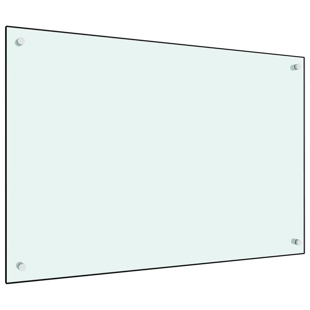 vidaXL Painel anti-salpicos de cozinha branco 90x60 cm vidro temperado