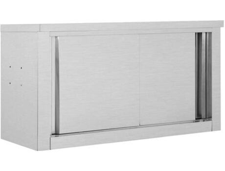 Vidaxl Móvel de Cozinha Inox Portas de Correr (Aço Inoxidável - 90x40x50 cm)