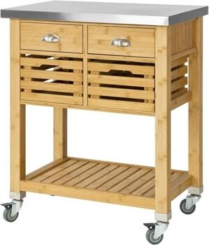 Sobuy Carrinho de Cozinha FKW40-N (Bambu e MDF - 73x93x46 cm)