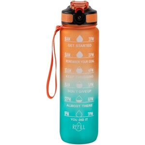 The Hollywood Motivational Bottle Orange and Turquoise 1 liter