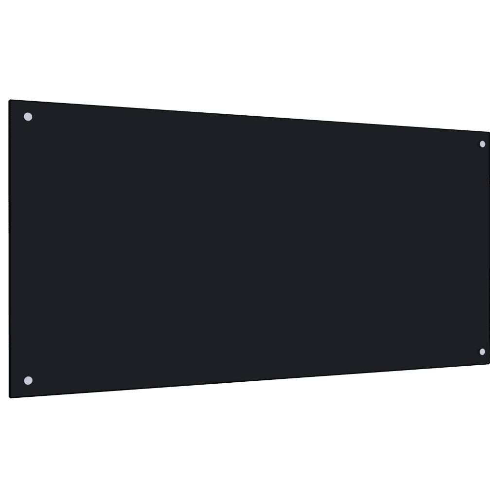 vidaXL Kuchynská zástena, čierna 120x60 cm, tvrdené sklo