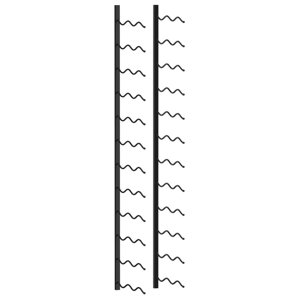 vidaXL Nástenný stojan na víno na 24 fliaš čierny železný