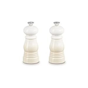 Le Creuset Classic Salt and Pepper Mill Set, Personal Use, Chip-resistant ABS Plastic, Anti-Corrosion, 11 cm, Meringue, 44900117160000