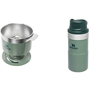 Stanley Perfect Brew Pour Over – Makes 1-6 Cups - Reusable Filter & Detachable Filter & Trigger Action Travel Mug 0.25L / 8.5OZ Hammertone Green – Keeps Hot for 3 Hours - BPA-free Stainless Steel