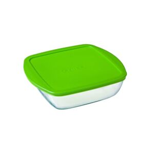 Pyrex for storing food Square Dish with Lid,green, 25 x 22 x 7 cm