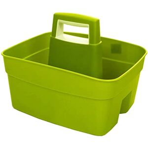 ACCURATE Kitchen Tidy Organiser Multipurpose Cleaning Caddy Large Strong Cleaners Carry Tray Basket with Strong Plastic Carry Handle for Indoors or Outdoors (GREEN)