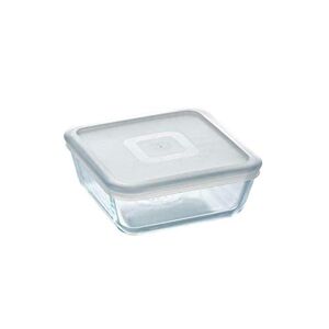 "Pyrex Cook&Freeze Recipient Care Glass Size with lid 20.5 x 20.5 x 7.5 cm - Without lid 20 x 20 x 7 cm