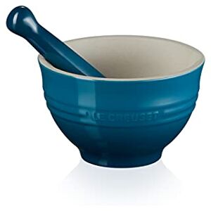 Le Creuset Mortar and Pestle, Stoneware, 11.5 cm, 360 g, 300 ml, Deep Teal, 81209306420003