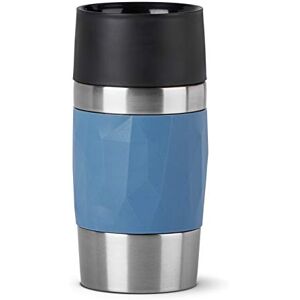 Emsa N21602 Travel Mug Compact Thermo/Insulated Mug Made of Stainless Steel, 0.3 litres, 3 Hours Hot, 6 Hours Cold, BPA-Free, 100% Leak-Proof, Dishwasher Safe, 360° Drinking Opening, Blue