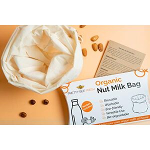Pretty Bee Fresh Organic Nut Milk Bag Make Your Own Vegan Milk Reusable Eco-Friendly Bio-degradable