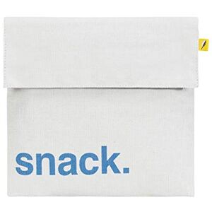 Fluf Flip Snack Sack: Reusable Snack & Sandwich Bag 100% organic cotton with RPET lining Tested Food-Safe Rinsable & Machine Washable (Snack Blue)