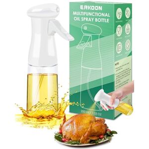 ERKOON Oil Spray Bottle, 200ml/7.03oz Multifunctional Olive Oil Sprayer Dispenser for Kitchen, Refillable Gadgets Accessories Air Fryer, Baking, Grilling, Vinegar Sprayer, Dressing Oil Spray (White)