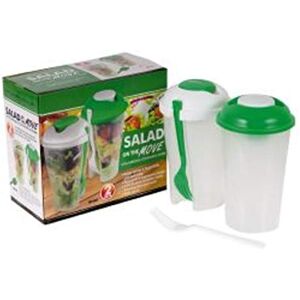 F.I.L Set of 2 Salad to GO - Salad and Dressing CONTAINERS with Fork - BPA Free