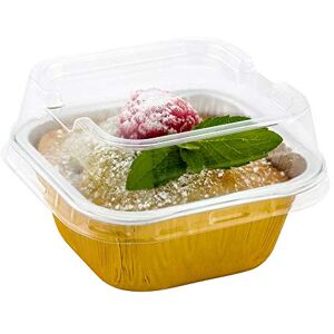 Restaurantware 5 Ounce Disposable Bakery Containers, 100 Rectangle Cake Containers - with Lids, Package Appetizers or Snacks, Clear Plastic Dessert