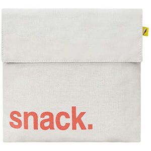 Fluf Flip Snack Sack: Reusable Snack & Sandwich Bag 100% organic cotton with RPET lining Tested Food-Safe Rinsable & Machine Washable (Snack Orange)