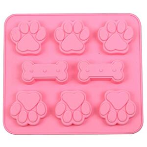 Soolike Valentines Silicone Molds Cookie 3D Soap Cube Ice Mould Foot and Cake Chocolate Silicone Bone Dog Kitchen，Dining Bar (11-Pink, One Size)