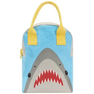 Fluf Zipper Lunch Bag, Organic Cotton Shark