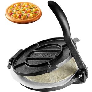 VEVOR Tortilla Press, 10 Inch Tortilla and Roti Maker, Cast Iron Heavy Duty Tortilladora Press, Pre-Seasoned Pataconera Maker with 100 Pcs Parchment Paper, Dough Maker for Flour Tortilla, Tawa, Silver