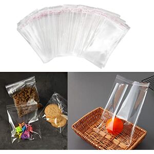 Gunwon 100pcs Self Seal Clear Cellophane Bags,10 * 15cm Self Adhesive Cookies Bags, Small Cellophane Bags,Self Seal Clear Adhesive Plastic Bags for Cookies,Sweets,Gifts,Jewellery,Soap,Chocolates