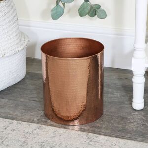 Metal Hammered Copper Storage Waste Bin Material: Metal