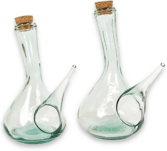 Photos - Condiment Set Ivy Bronx Set Of 2 Spanish Porron Decanter/pourers With Cork 750 & 500 Ml