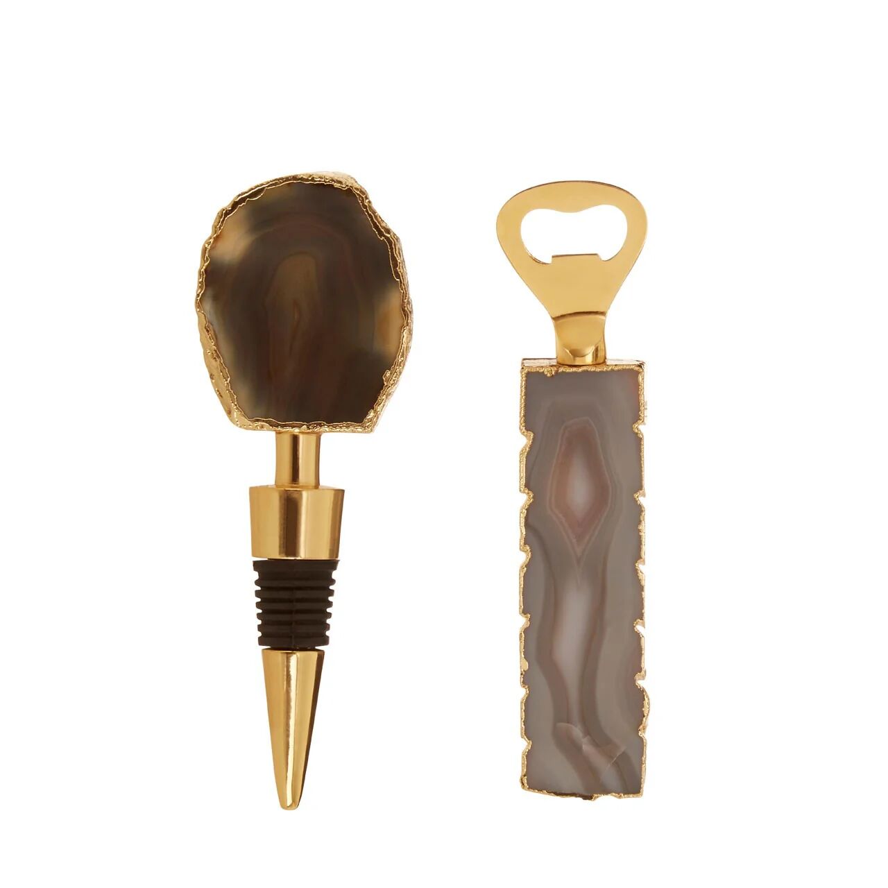 HoF Living Natural Agate Bottle Opener & Stopper - Grey