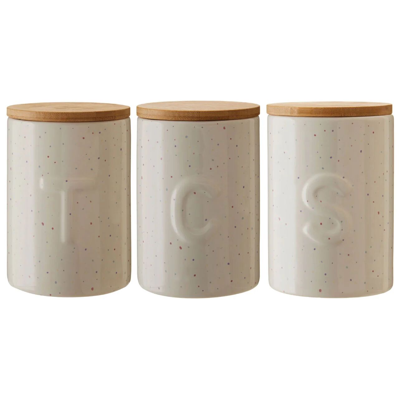 HoF Living Speckled Coffee, Tea & Sugar Canister (Set of 3)