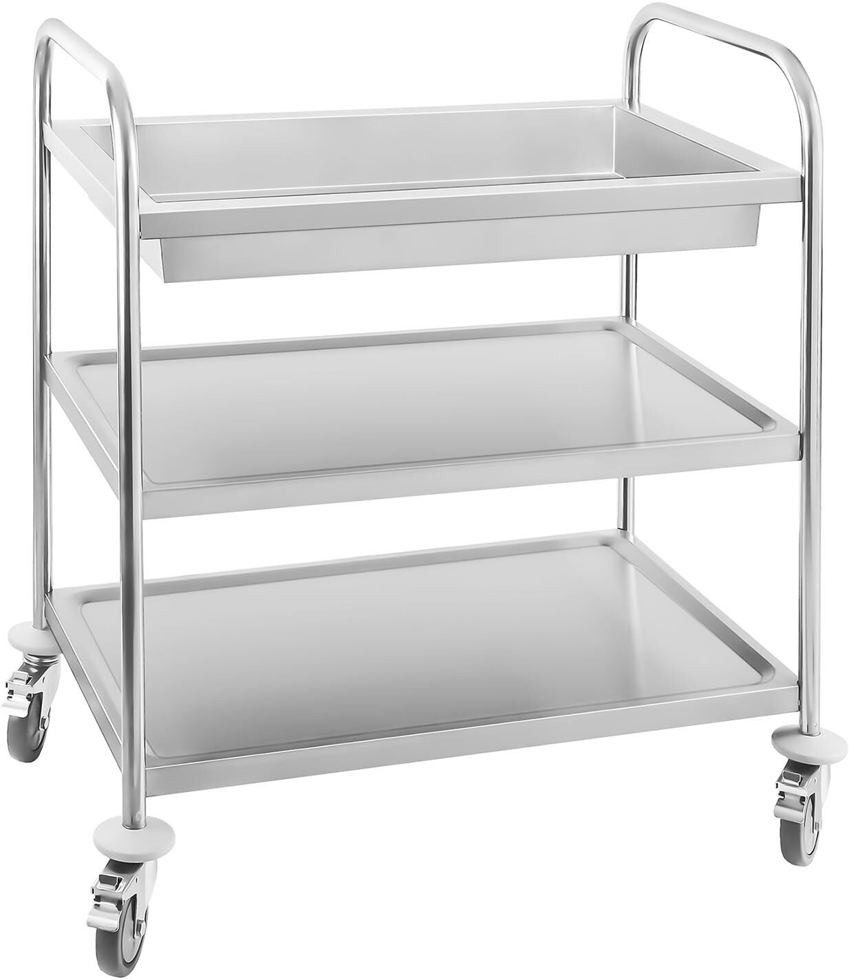 Royal Catering Serving Trolley - 2 shelves and bus tub - up to 500 kg - round tube RCGW 1