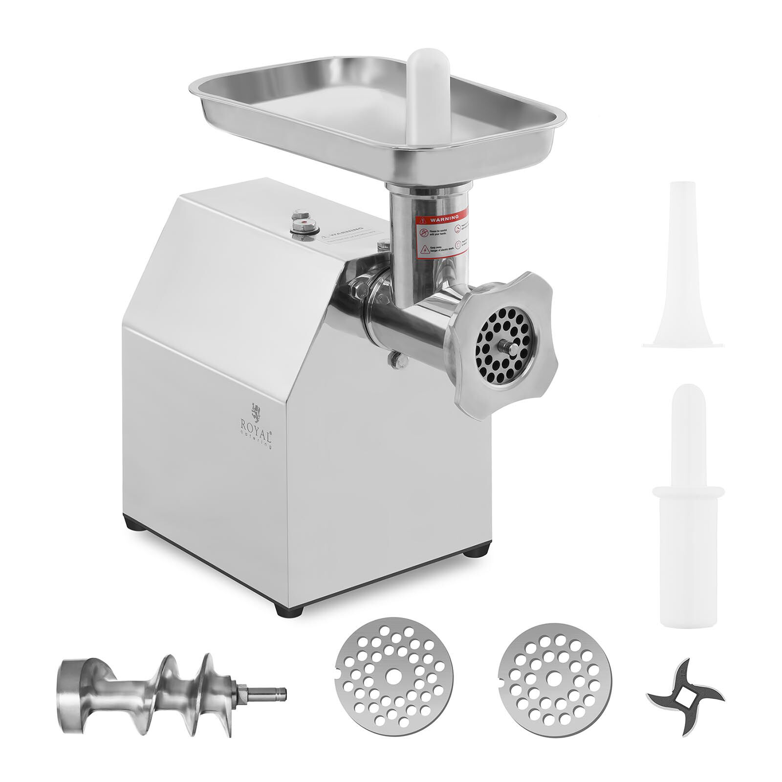 Royal Catering Factory seconds Stainless Steel Meat Mincer - Return Flow - 140 kg/h - ECO RCFW 140-850ECO