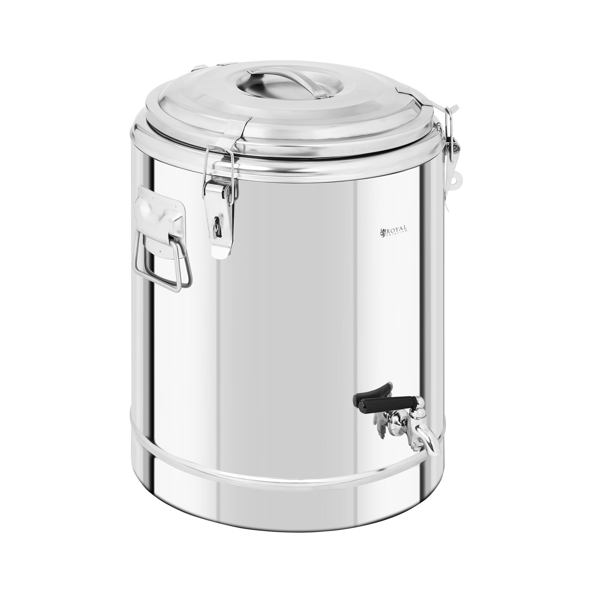 Royal Catering Stainless Steel Thermos Container - 30 L - with drain tap RCTP-30ET