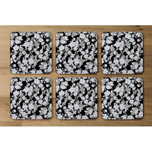 Marlow Home Co. Flowers Coaster Marlow Home Co. Colour: Grey/White/Black  - Size: 14cm W X 5cm D