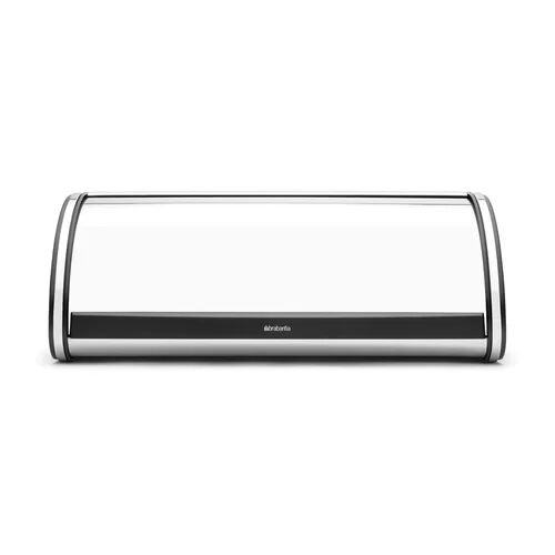 Brabantia Roll Top Bread Bin Brabantia Colour: Brilliant Steel Black Sides  - Size: 18cm H X 46cm W X 25cm D