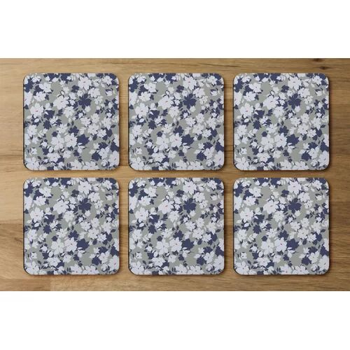 Marlow Home Co. Flowers Coaster Marlow Home Co. Colour: Grey/Purple/White  - Size: Medium