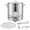 VEVOR Stainless Steel Kettle, 5 GALLON Brewing Pot, Tri Ply Bottom for Beer, Brew Kettle Pot, Home Brewing Supplies Includes Lid, Handle, Thermometer, Ball Valve Spigot, Filter, Filter Tray