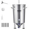 VEVOR 304 Stainless Steel Kettle, 8 GALLON Beer Brew Fermentor, Brew Bucket Fermentor for Brewing, Home Brewing Supplies with Base, Kettle Stock Pot Includes Lid, Handle, Valve, Spigot, Thermometer