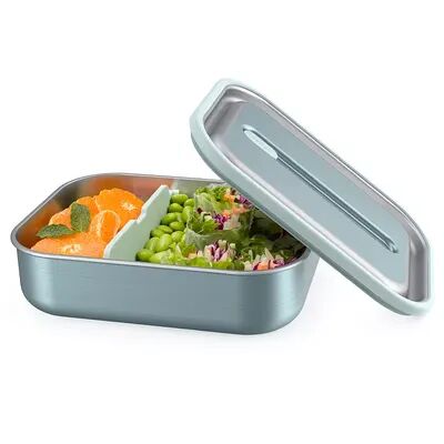 Neutral Bentgo Stainless Leak-Proof Bento-Style Lunch Box with Removable Divider, Blue