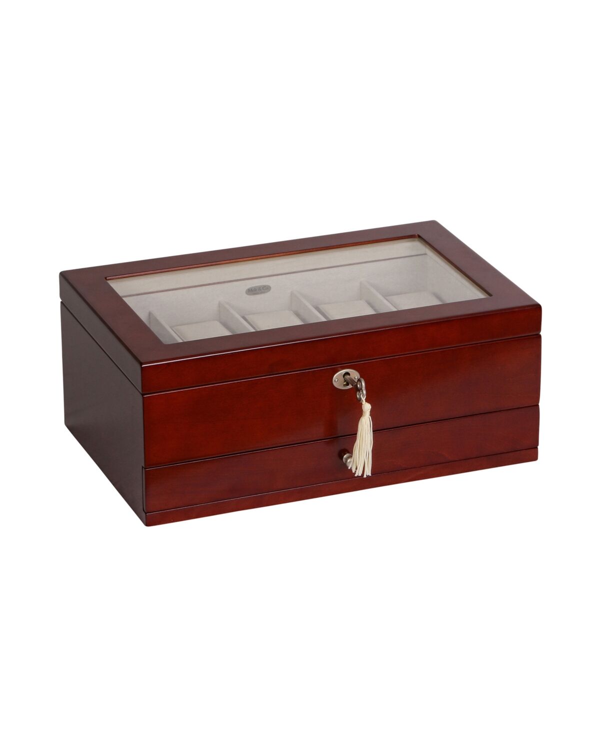 Mele & Co. Christo Glass Top Wooden Watch Box - Brown