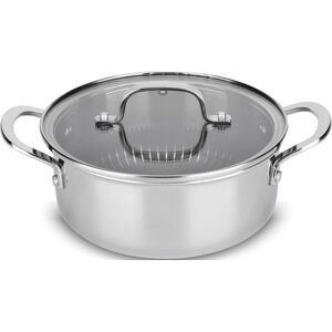 MediaShop Kochtopf »Titan Pot«, Edelstahl-Aluminium, 2,3 Liter, Induktion silberfarben