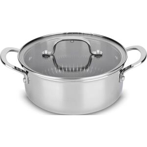 MediaShop Kochtopf »Titan Pot«, Edelstahl-Aluminium, 2,3 Liter, Induktion silberfarben Größe