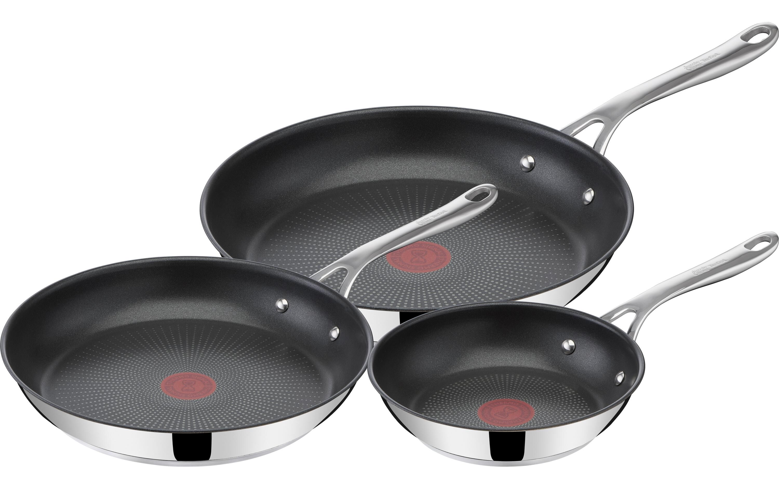 Tefal Bratpfanne »Cooks Direct Set 20 cm/24 cm/28 cm«, Edelstahl silberfarben