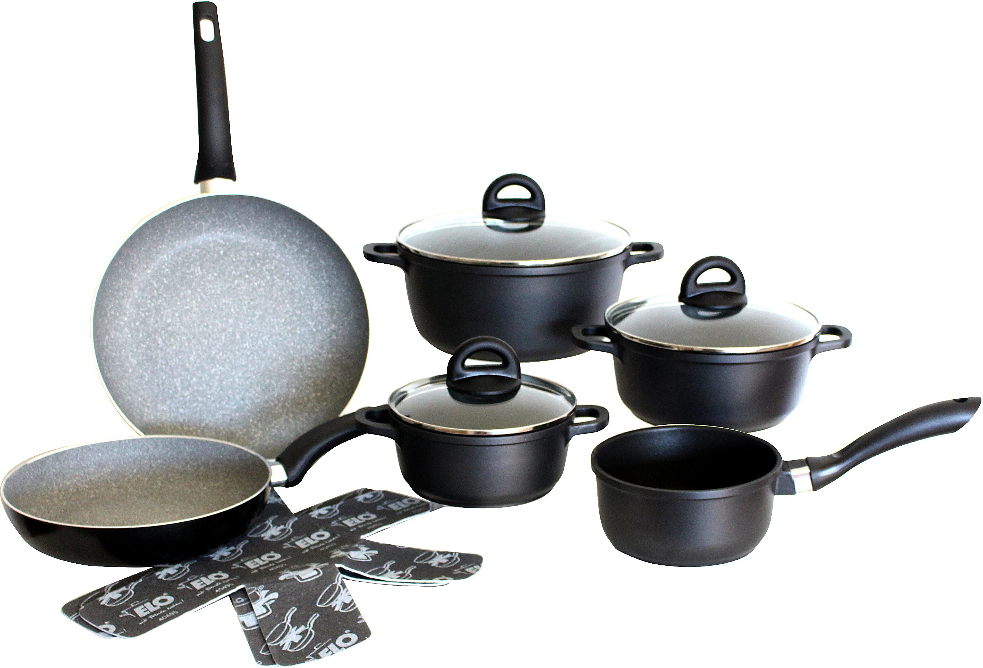 Elo - Meine Küche Topf-Set »Black«, Aluminiumguss, (Set, 10 tlg.), mit... schwarz