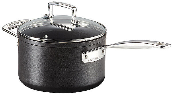 LE CREUSET Aluminium-Antihaft Profitopf mit Deckel 18cm/2,8l Schwarz schwarz   51108180010302