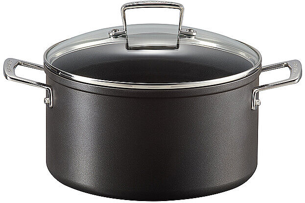 LE CREUSET Aluminium-Antihaft Fleischtopf mit Deckel 24cm/6l Schwarz schwarz   51111240010502